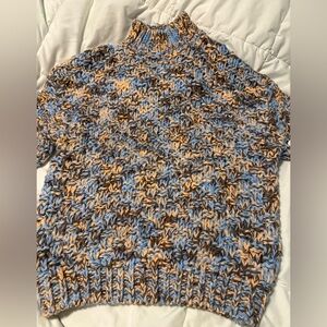 Altar'd State Blue and Brown Knit Sweater